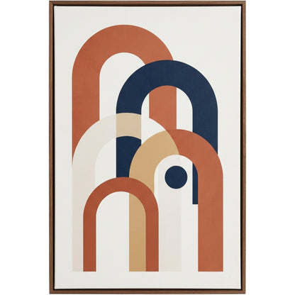 Stuep Framed Abstract Arch Canvas Wall Art 24 x 36 in Walnut Frame - Product view