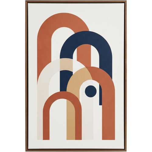 Stuep Framed Abstract Arch Canvas Wall Art 24 x 36 in Walnut Frame - Product view